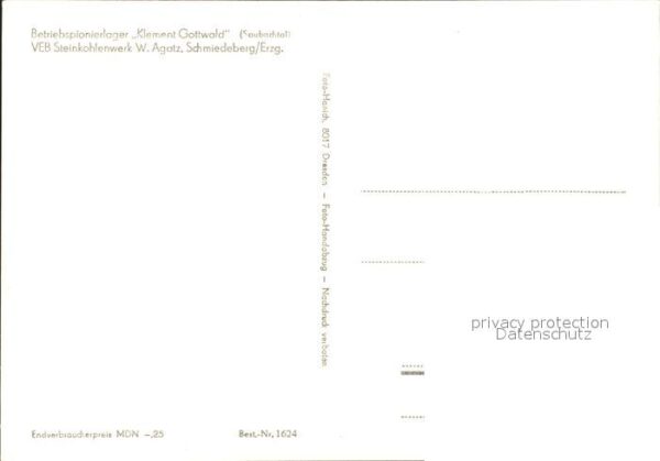 Papstdorf Betriebspionierlager Klement Gottwald S – Bild 2