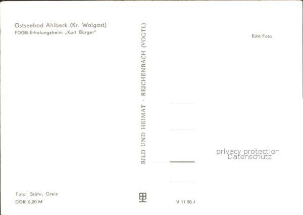 Ahlbeck Ostseebad FDGB-Erholungsheim Kurt Bürger – Bild 2