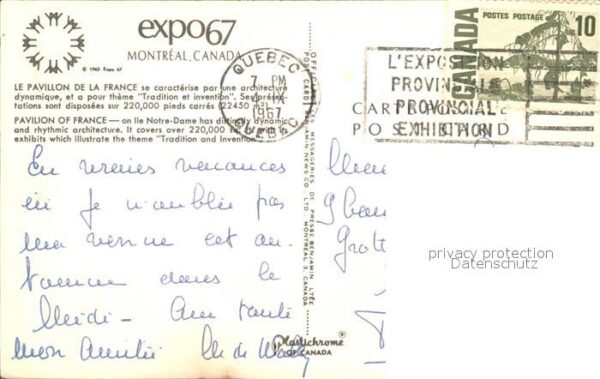 Montreal Quebec Expo67 Pavillon de la France – Bild 2