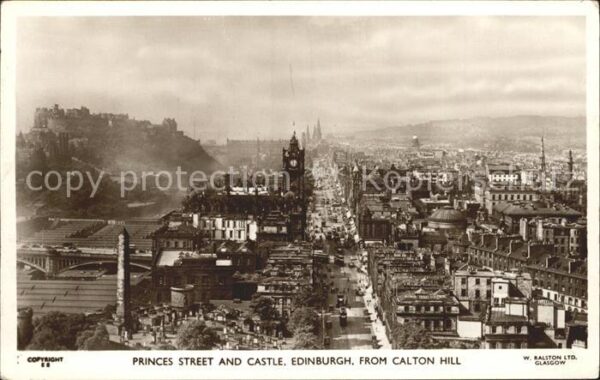 Edinburgh Scotland Princess Street and Castle from Calton