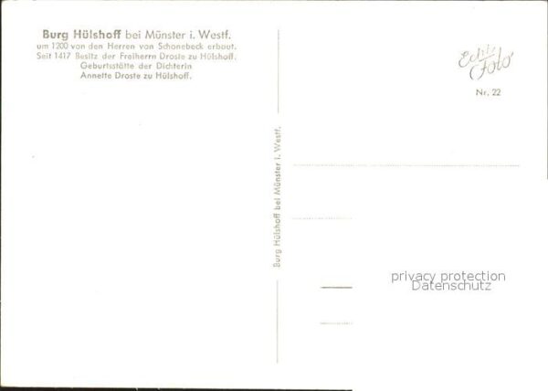 Muenster Westfalen Burg Hülshoff Geburtsstätte von Annette – Bild 2