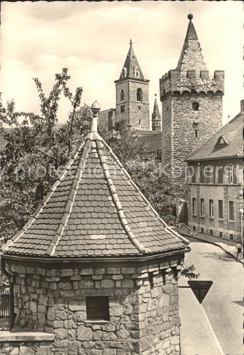 Stassfurt Turmgasse mit Eulenturm und Schiefem Tu