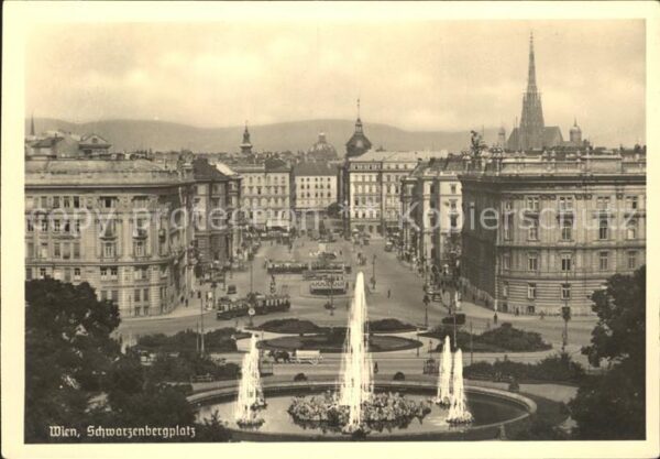 Wien Schwarzenbergplatz Springbrunnen