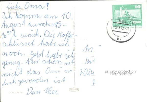 Poessneck Rathaus mit Freitreppe und Brunnen – Bild 2