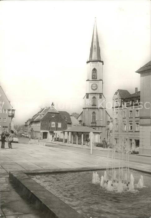 Stollberg Erzgebirge Markt Kirche Springbrunnen