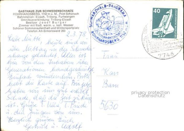 Schonach Schwarzwald Gasthaus Zur Schwedenschanze – Bild 2