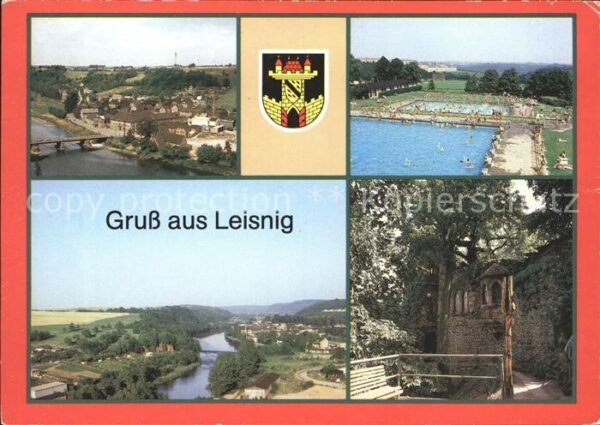 Leisnig Blick zur Mulda im Park Freibad