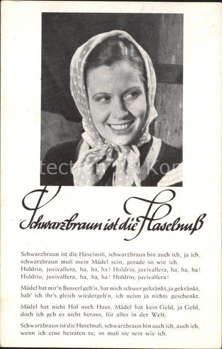 Liederkarte Schwarzbraun ist die Haselnuss Soldaten