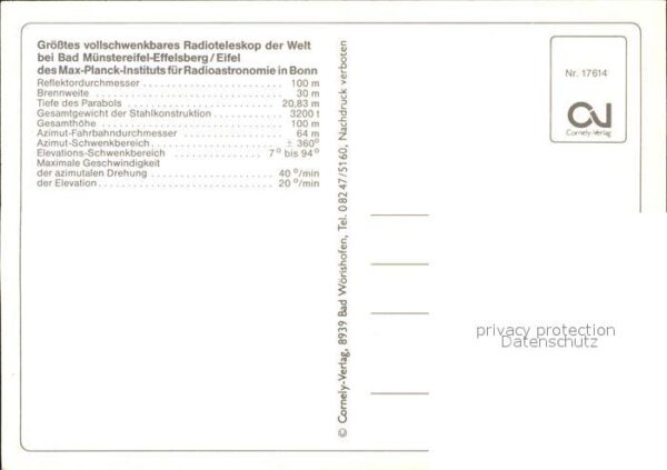 Astronomie Radioteleskop Bad Münstereifel-Effelsbe – Bild 2