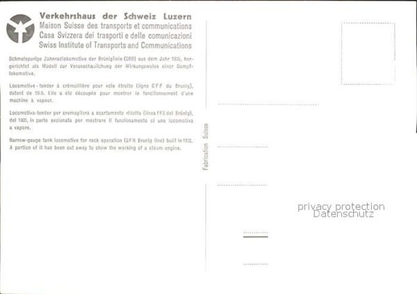 Lokomotive Zahnradlokomotive Brüniglinie SBB – Bild 2