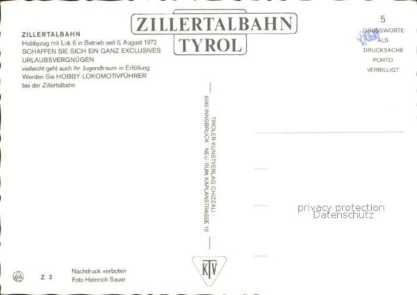 Eisenbahn Zillertalbahn Hobbyzug Lok 6 – Bild 2