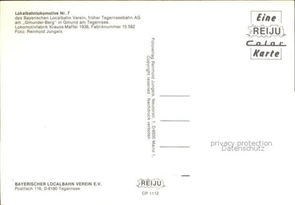 Lokomotive Bayerisches Localbahn Verein Gmunder-Be – Bild 2