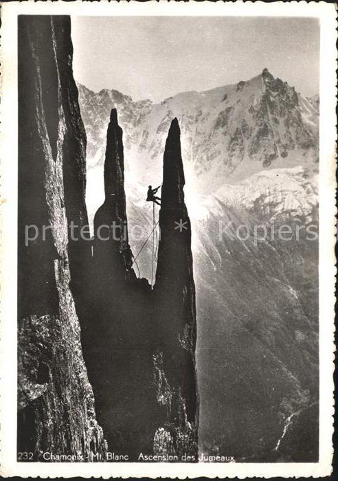 Bergsteigen Klettern Chamonix-Mont Blanc Ascension des Jumea