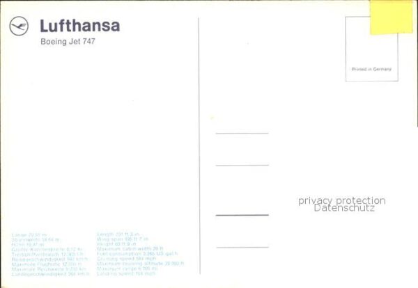 Lufthansa Boeing Jet 747 – Bild 2