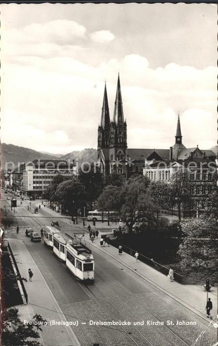Strassenbahn Freiburg im Breisgau Dreisambrücke Kirc