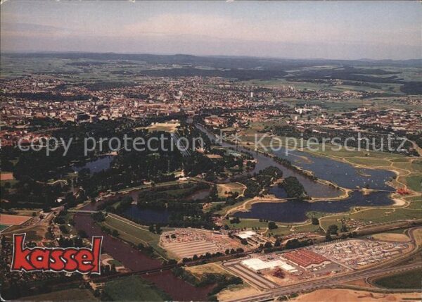 Kassel Fliegeraufnahme Stadtpark Karlsaue Fuld