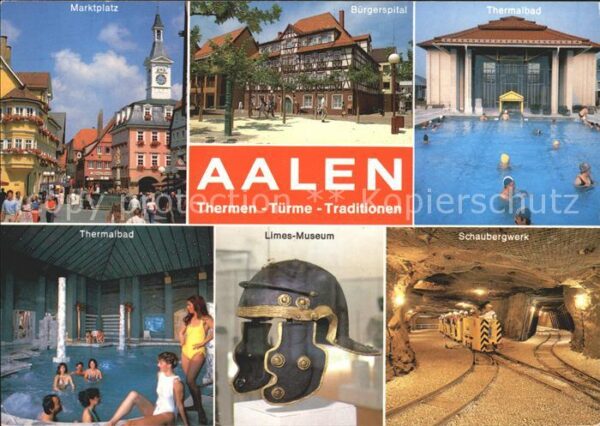 Aalen Thermen Türme Traditionen Marktplatz Bü