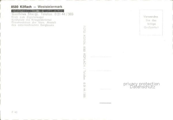 Koeflach Gasthaus Stangl Zigöllerkogel Kirchplat – Bild 2