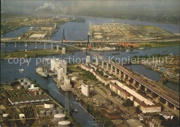 Hamburg Fliegeraufnahme Köhlbrandbrücke