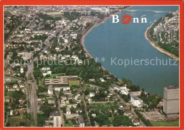 Bonn Rhein Regierungsviertel Fliegeraufnahme