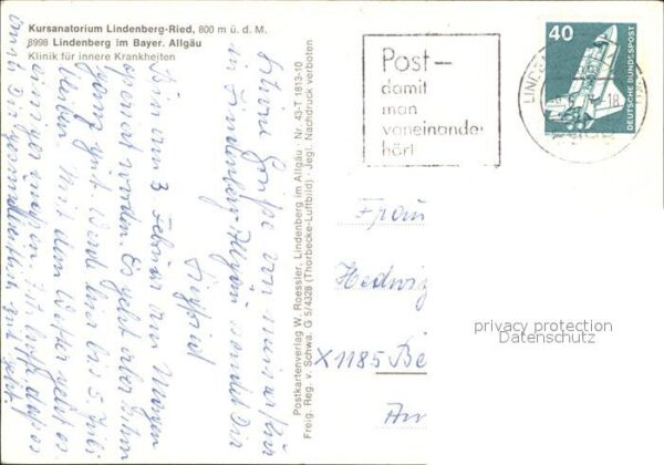 Lindenberg Allgaeu Kursanatorium Lindenberg Ried Fliegerau – Bild 2