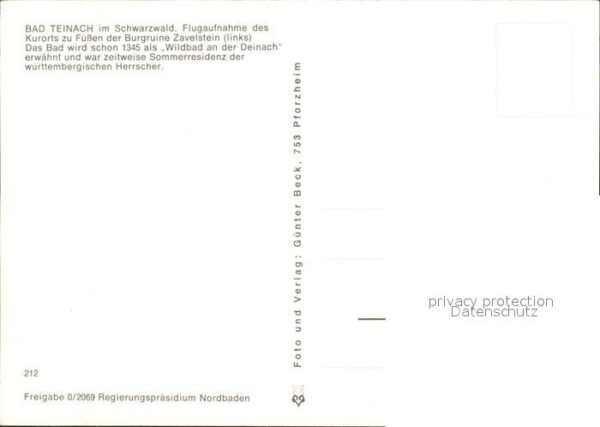 Bad Teinach-Zavelstein Fliegeraufnahme Burgruine – Bild 2