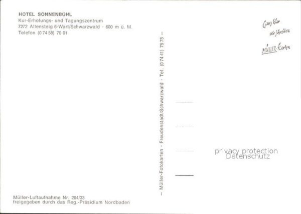 Altensteig Schwarzwald Hotel Sonnenbühl Fliegeraufnahme – Bild 2