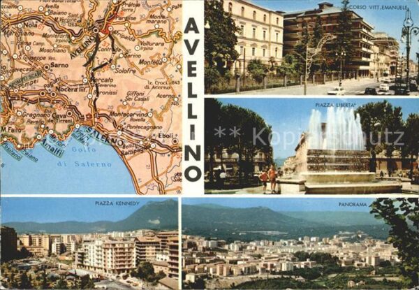 Avellino Carta Corso Vitt Emanuele Piazza Kenned