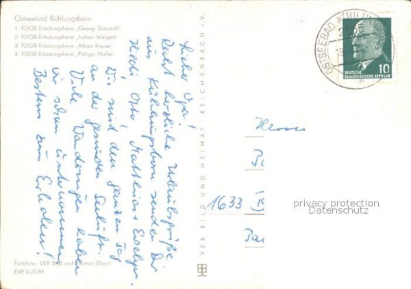 Kuehlungsborn Ostseebad FDGB Erholungsheime Georgii Dimitroff J – Bild 2