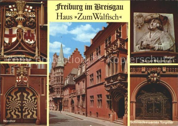 Freiburg Breisgau Haus Zum Walfisch Wappenrelief Nordtor