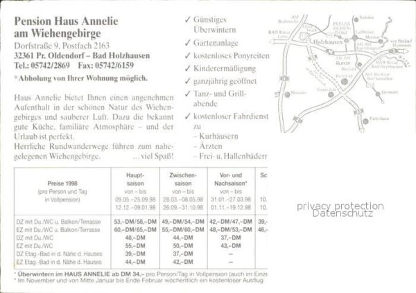 Bad Holzhausen Luebbecke Pension Haus Annelie Gaststube Gartente – Bild 2
