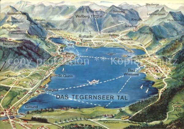 Tegernsee Panorama Reliefkarte