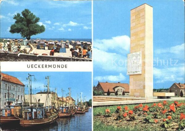 Ueckermuende Mecklenburg Vorpommern Haffbad Hafen Sowjetisches Ehrenmal