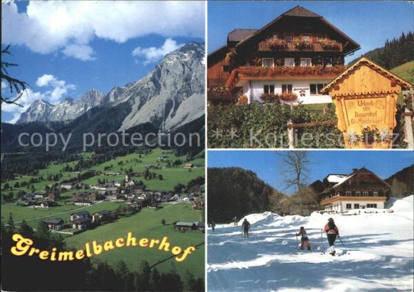 Ramsau Dachstein Steiermark Panorama Greimelbacherhof Skiläufer