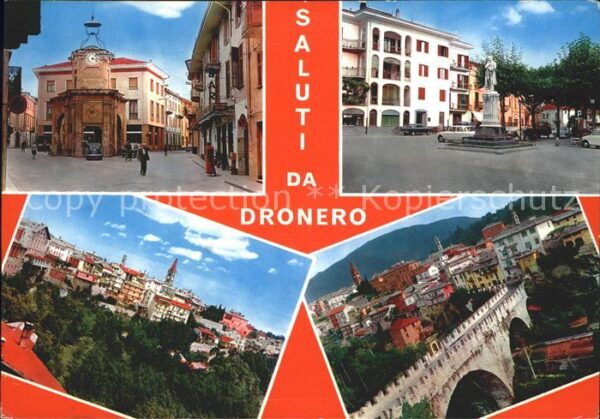 Dronero Cuneo Strassenpartie Denkmal Brücke