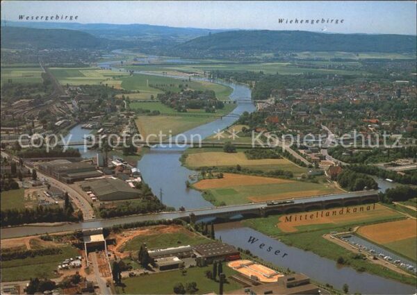 Minden Westfalen Blick über das Wasserstrassenkreuz Wese