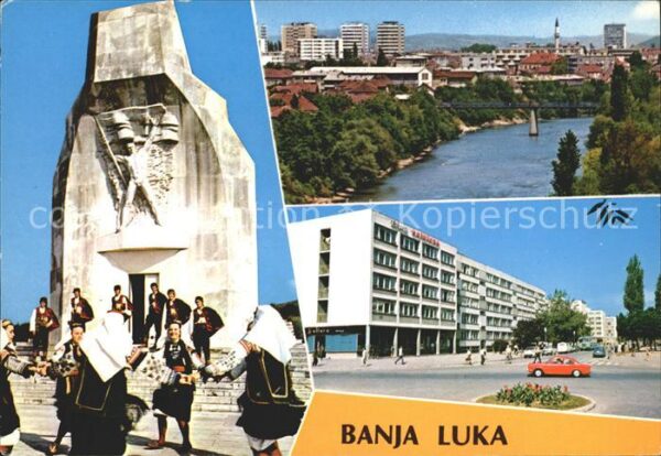 Banja Luka Banjaluka Monument Stadtblick Strassenpartie