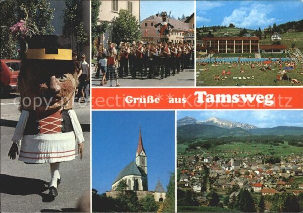 Tamsweg Lungau Samson Umzüge Schwimmbad Kirche Panoram