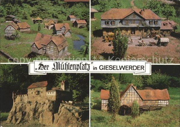 Gieselwerder Der Mühlenplatz Histor Bauwerke in Mini