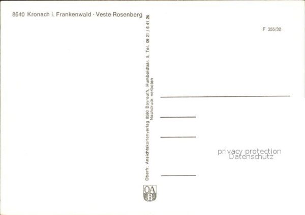 Kronach Oberfranken Veste Rosenberg Fliegeraufnahme – Bild 2
