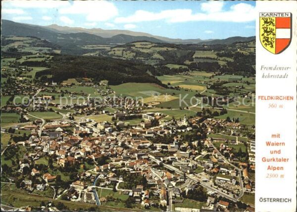 Feldkirchen Kaernten mit Waiern und Gurktaler Alpen Fliegera