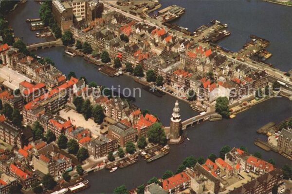 Amsterdam Niederlande Luchtopname Montelbaanstoren en omgevin