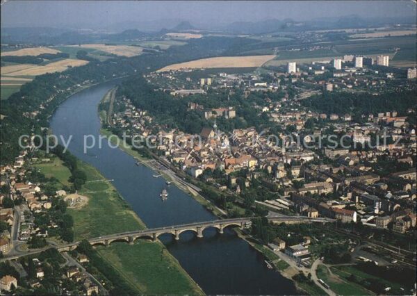 Pirna Copitzer Brücke und Pirnaer Altstadt mi
