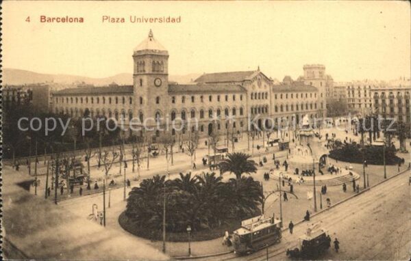 Barcelona Cataluna Plaza Universidad Strassenbahn