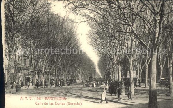 Barcelona Cataluna Calle de las Cortes Derecha