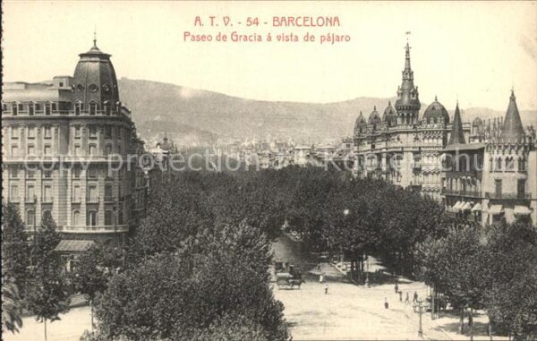 Barcelona Cataluna Paseo de Gracia vista de pajaro