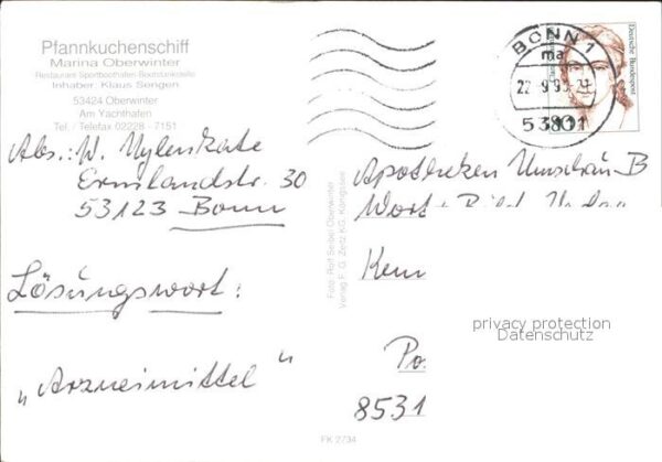 Oberwinter Rhein Pfannkuchenschiff Yachthafen – Bild 2