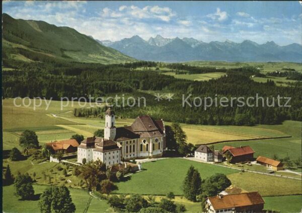 Steingaden Oberbayern Wieskirche Fliegeraufnahme