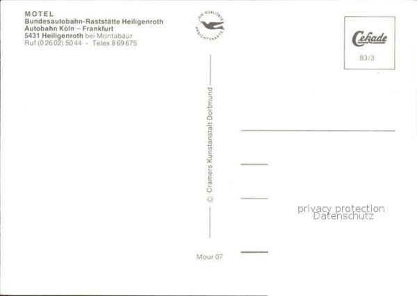 Heiligenroth Motel Bundesautobahn Raststätte Flieger – Bild 2