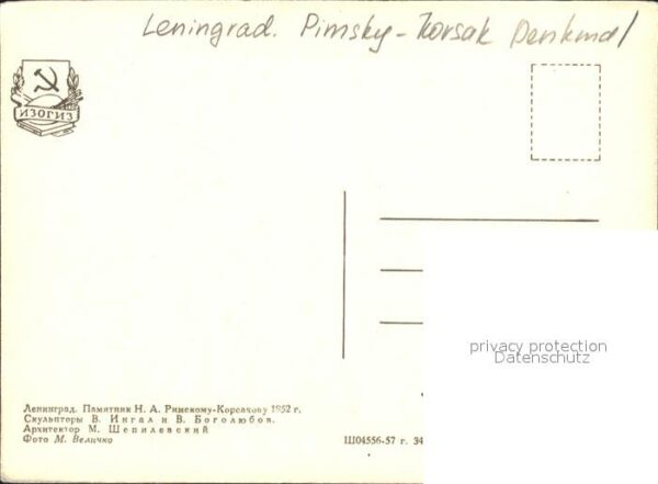 St Petersburg Leningrad Rimsky Korsak Denkmal – Bild 2